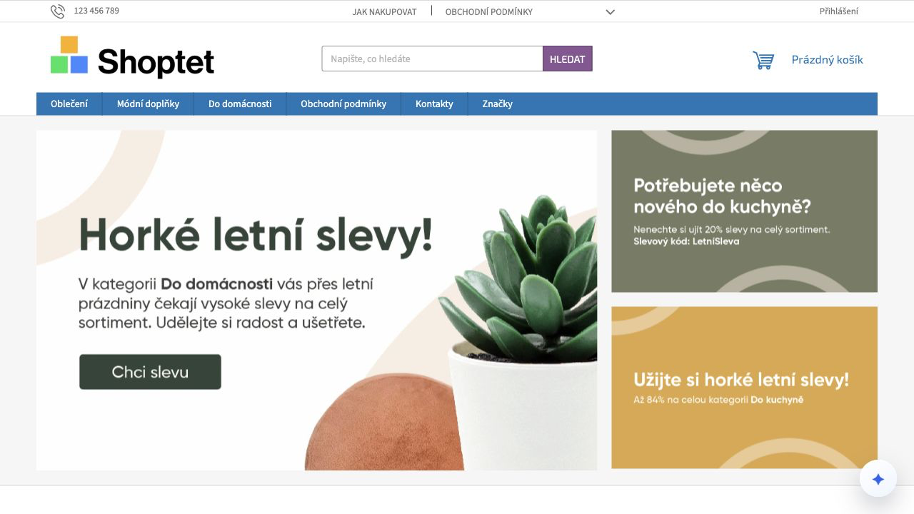Zavřená Sellni bublina v pilotním e-shopu